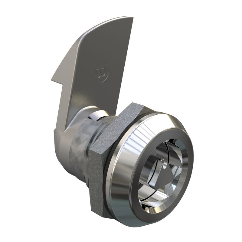 SOUTHCO Quarter-Turn Cam Latch, 7 mm Triangle Recess, 23mm (.91 in) Grip, Sealed, Zinc Alloy, Chrome Plated, Bright [E5-6-022-520]