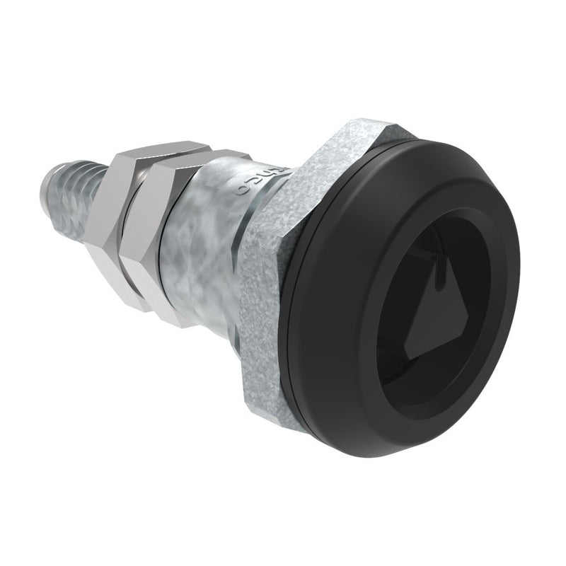 SOUTHCO Quarter-Turn Cam Latch, 8 mm Triangle, Sealed, Zinc Alloy, Powder Coat, Black [E5-6-035-01]