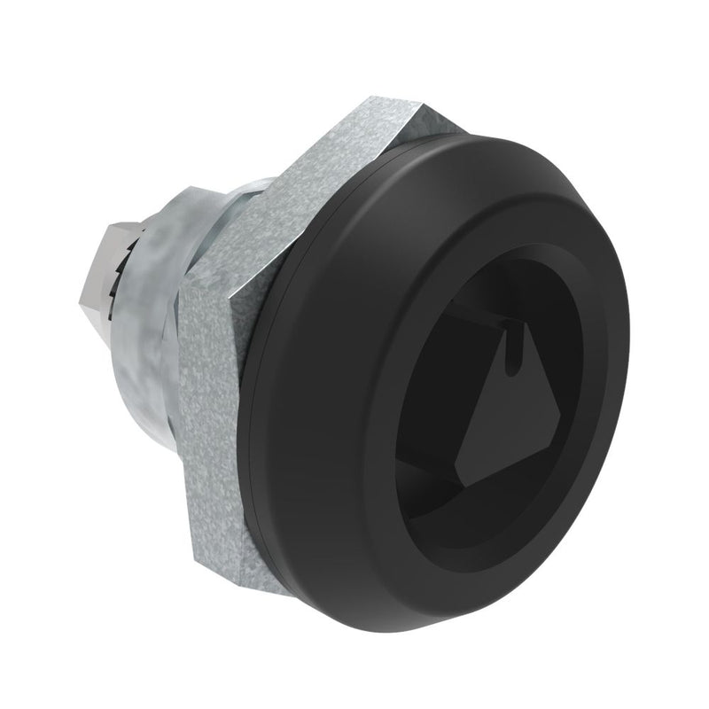 SOUTHCO Quarter-Turn Cam Latch, 8 mm Triangle, Without Cam, Sealed, Zinc Alloy, Powder Coat, Black [E5-6-035-UU1]