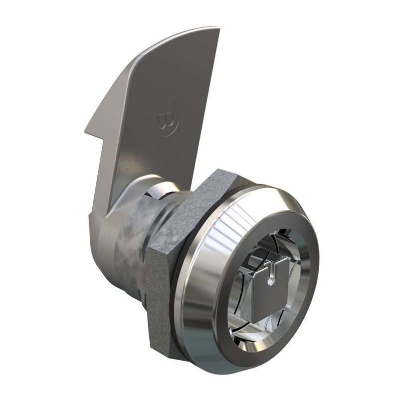 SOUTHCO Quarter-Turn Cam Latch, 8 mm Square, 23mm (.91 in) Grip, Sealed, Zinc Alloy, Chrome Plated, Bright [E5-6-052-520]
