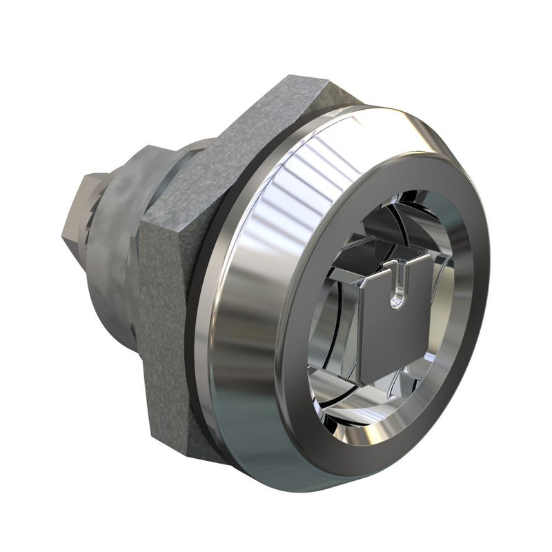 SOUTHCO Quarter-Turn Cam Latch, 8 mm Square, Without Cam, Sealed, Zinc Alloy, Chrome Plated, Bright [E5-6-052-UU1]