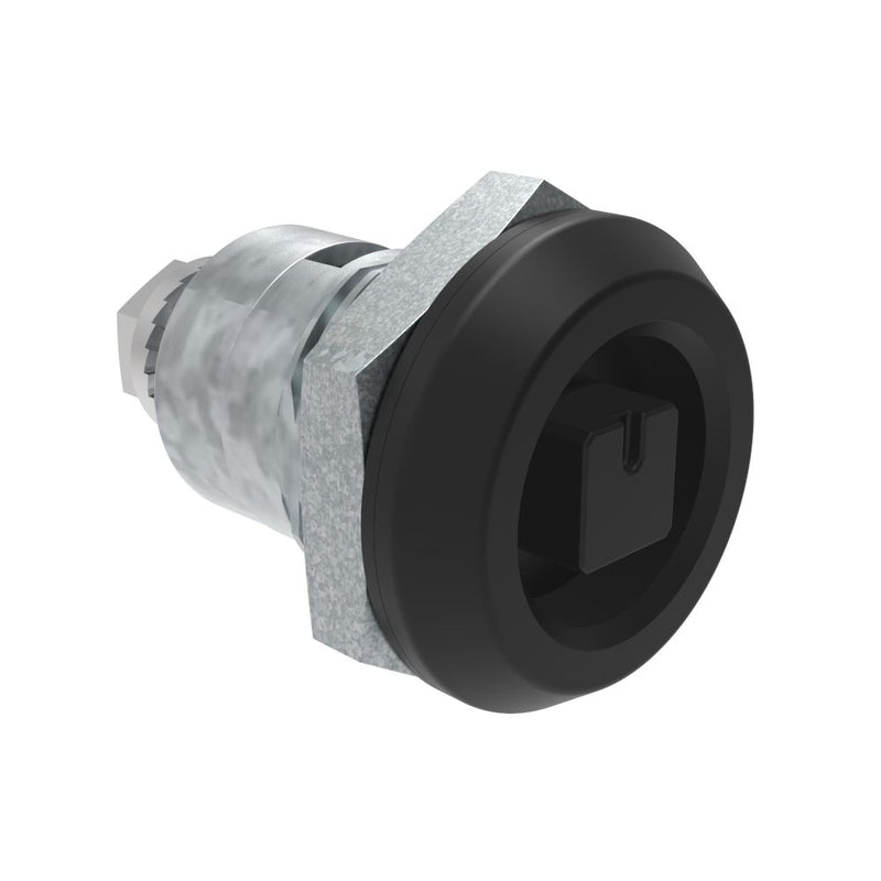 SOUTHCO Quarter-Turn Cam Latch, 8 mm Square, Spring-return Actuator, Sealed, Zinc Alloy, Powder Coat, Black [E5-6-055-TL0]