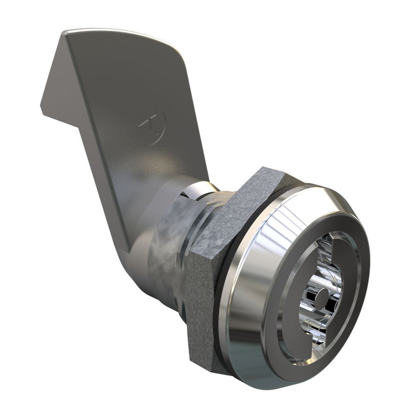 SOUTHCO Quarter-Turn Cam Latch, 3 mm Double Bitted Recess, 23mm (.91 in) Grip, Sealed, Zinc Alloy, Chrome Plated, Bright [E5-6-062-510]