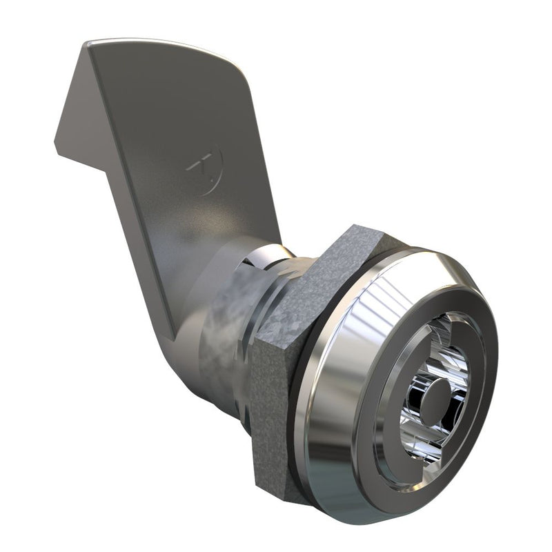 SOUTHCO Quarter-Turn Cam Latch, 5 mm Double Bitted Recess, 23mm (.91 in) Grip, Sealed, Zinc Alloy, Chrome Plated, Bright [E5-6-072-510]