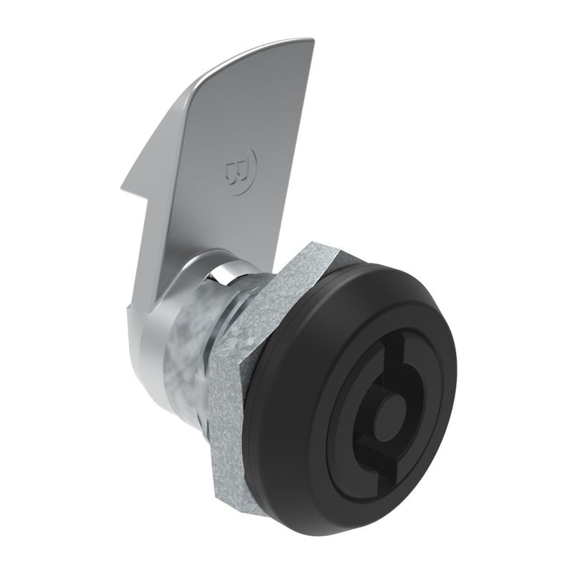 SOUTHCO Quarter-Turn Cam Latch, 5 mm Double Bitted Recess, 23mm (.91 in) Grip, Sealed, Zinc Alloy, Powder Coat, Black [E5-6-075-520]