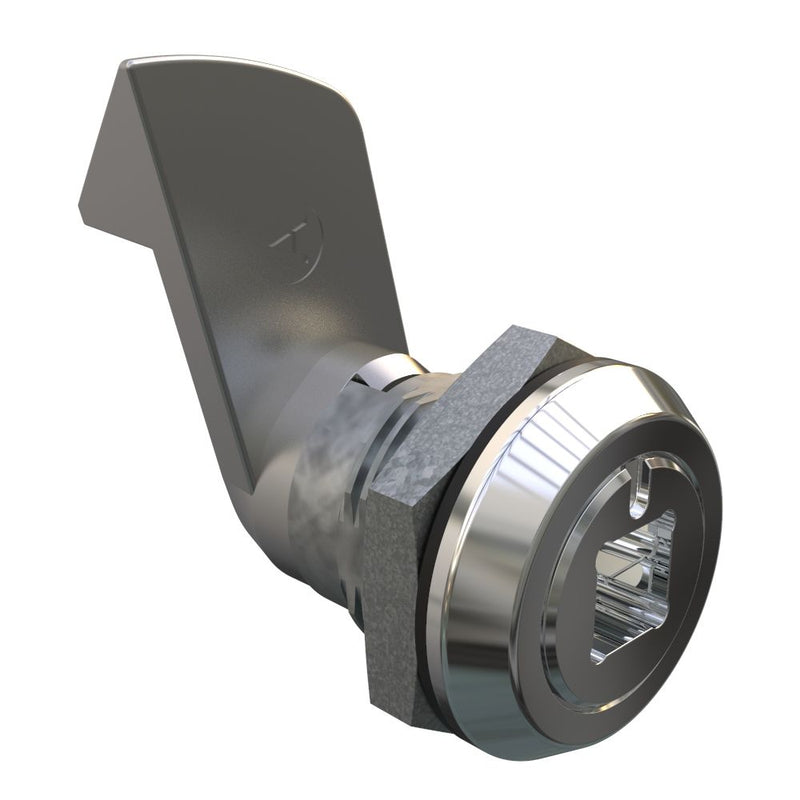 SOUTHCO Quarter-Turn Cam Latch, 8 mm Square Recess, 23mm (.91 in) Grip, Sealed, Zinc Alloy, Chrome Plated, Bright [E5-6-082-510]