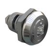 SOUTHCO Quarter-Turn Cam Latch, 8 mm Square Recess, Spring-return Actuator, Sealed, Zinc Alloy, Chrome Plated, Bright [E5-6-082-TR0]