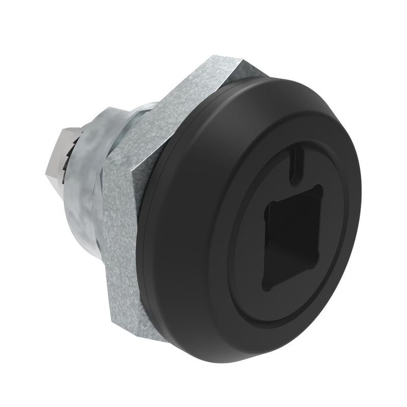 SOUTHCO Quarter-Turn Cam Latch, 8 mm Square Recess, Sealed, Zinc Alloy, Powder Coat, Black [E5-6-085-UU1]