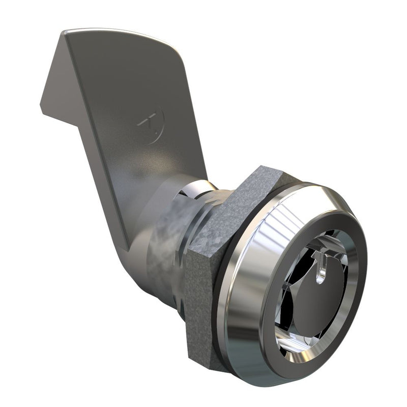SOUTHCO Quarter-Turn Cam Latch, Bellcore 216, 23mm (.91 in) Grip, Sealed, Zinc Alloy, Chrome Plated, Bright [E5-6-132-510]