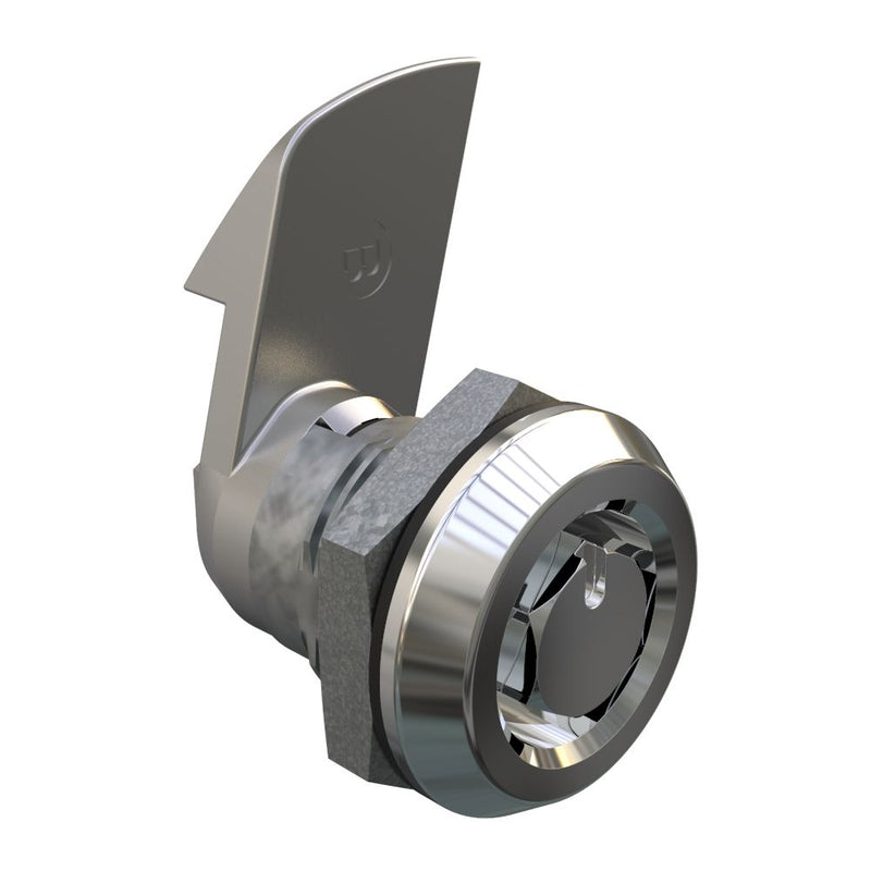 SOUTHCO Quarter-Turn Cam Latch, Bellcore 216, 23mm (.91 in) Grip, Sealed, Zinc Alloy, Chrome Plated, Bright [E5-6-132-520]