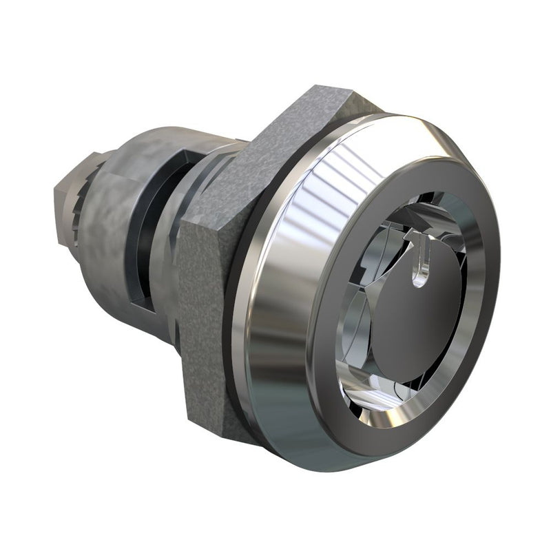 SOUTHCO Quarter-Turn Cam Latch, Bellcore 216, Spring-return Actuator, Sealed, Zinc Alloy, Chrome Plated, Bright [E5-6-132-TR0]