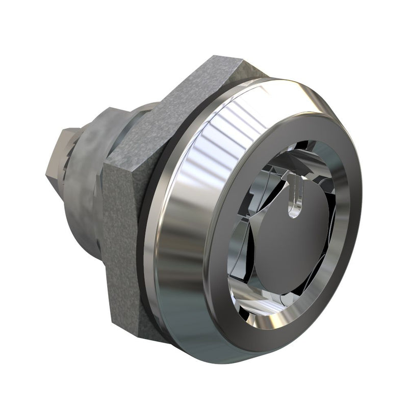 SOUTHCO Quarter-Turn Cam Latch, Bellcore 216, Without Cam, Sealed, Zinc Alloy, Chrome Plated, Bright [E5-6-132-UU1]
