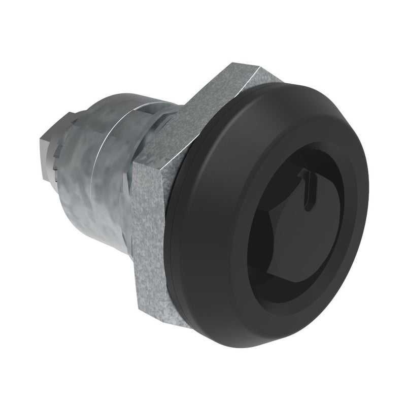SOUTHCO Quarter-Turn Cam Latch, Bellcore 216, Spring-return Actuator, Sealed, Zinc Alloy, Powder Coat, Black [E5-6-135-TL0]
