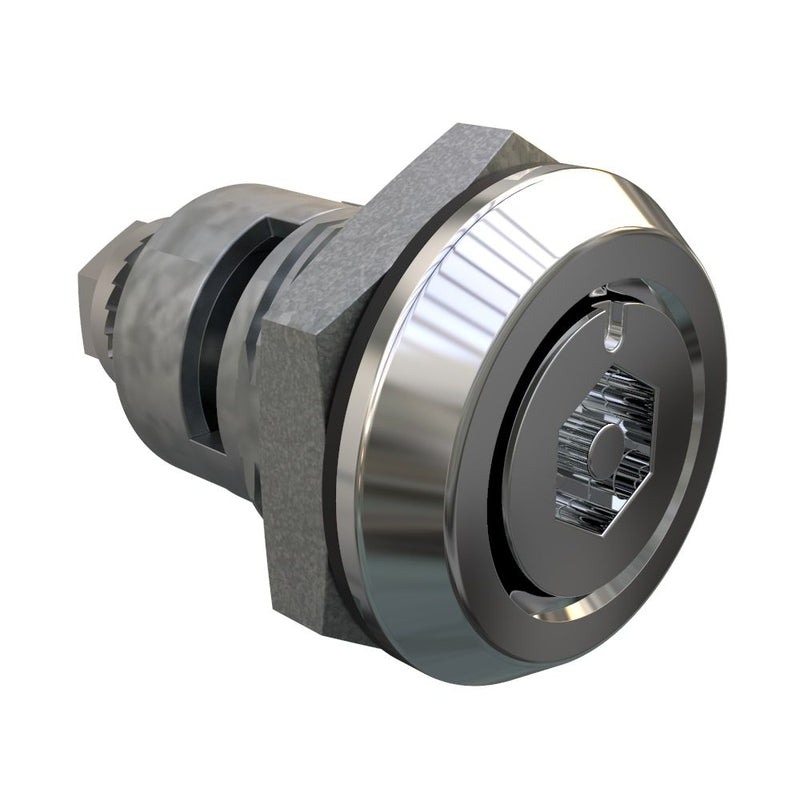 SOUTHCO Quarter-Turn Cam Latch, Bellcore Electronics, Spring-return Actuator, Sealed, Zinc Alloy, Chrome Plated, Bright [E5-6-192-TR0]