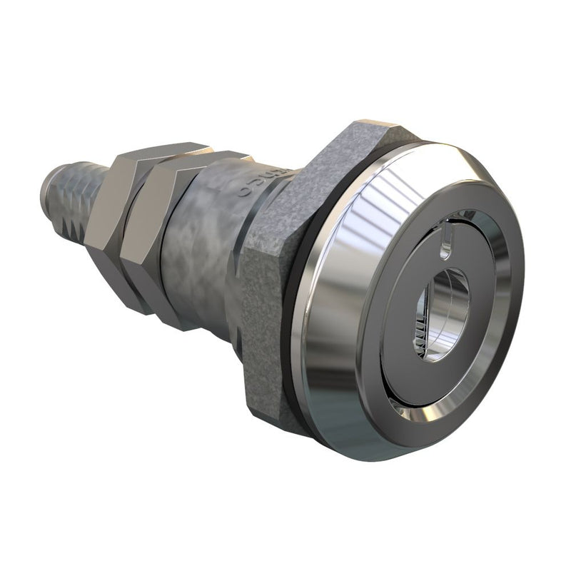 SOUTHCO Quarter-Turn Cam Latch, Recessed Slot (Tamper Resistant), Sealed, Zinc Alloy, Chrome Plated, Bright [E5-6-212-01]