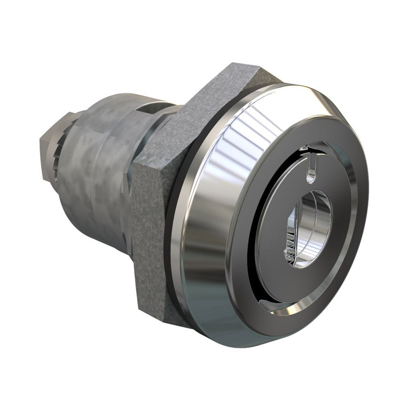 SOUTHCO Quarter-Turn Cam Latch, Recessed Slot (Tamper Resistant), Spring-return Actuator, Sealed, Zinc Alloy, Chrome Plated, Bright [E5-6-212-TL0]