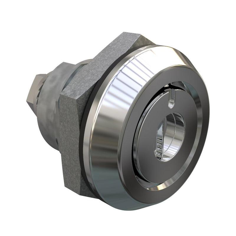 SOUTHCO Quarter-Turn Cam Latch, Slotted Recess, Without Cam, Sealed, Zinc Alloy, Chrome Plated, Bright [E5-6-212-UU1]