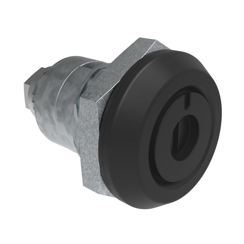 SOUTHCO Quarter-Turn Cam Latch, Recessed Slot (Tamper Resistant), Spring-return Actuator, Sealed, Zinc Alloy, Powder Coat, Black [E5-6-215-TL0]