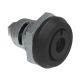 SOUTHCO Quarter-Turn Cam Latch, Recessed Slot (Tamper Resistant), Spring-return Actuator, Sealed, Zinc Alloy, Powder Coat, Black [E5-6-215-TR0]