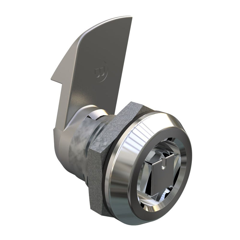 SOUTHCO Quarter-Turn Cam Latch, Railway Standard, 23mm (.91 in) Grip, Sealed, Zinc Alloy, Chrome Plated, Bright [E5-6-222-520]