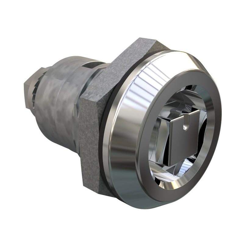 SOUTHCO Quarter-Turn Cam Latch, Railway Standard, Spring-return Actuator, Sealed, Zinc Alloy, Chrome Plated, Bright [E5-6-222-TL0]