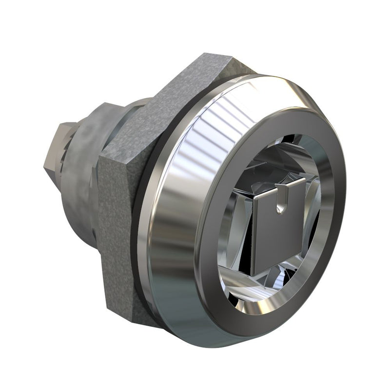 SOUTHCO Quarter-Turn Cam Latch, Railway Standard, Without Cam, Sealed, Zinc Alloy, Chrome Plated, Bright [E5-6-222-UU1]