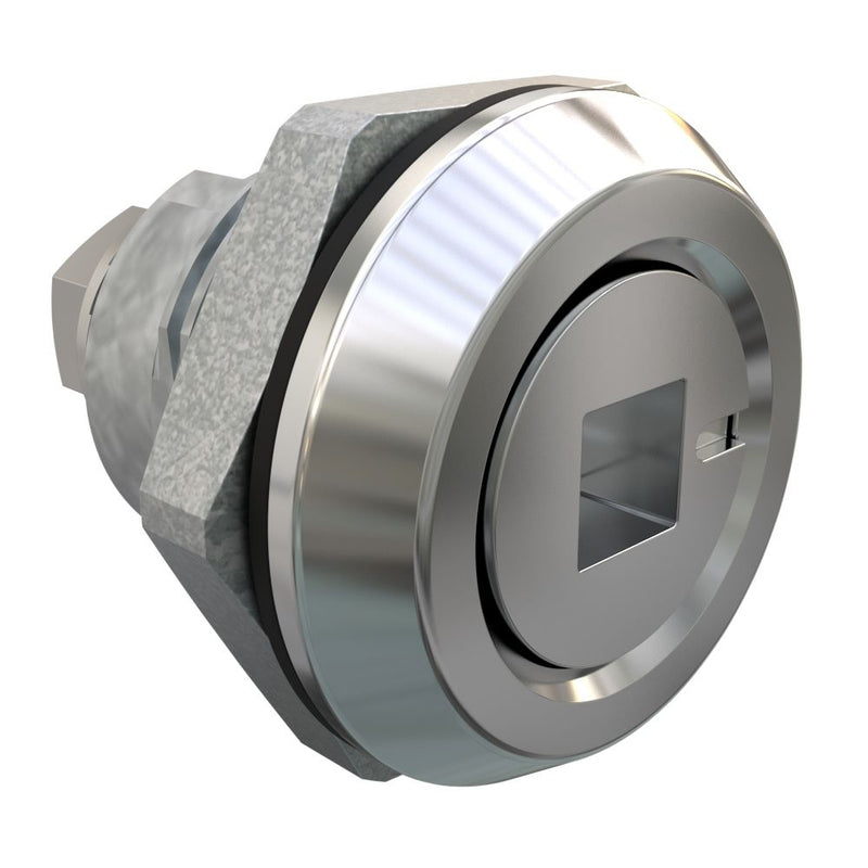 SOUTHCO Quarter-Turn Cam Latch, 6mm Square Recess, Without Cam, Sealed, Zinc Alloy, Chrome Plated, Bright [E5-6-242-UU1]