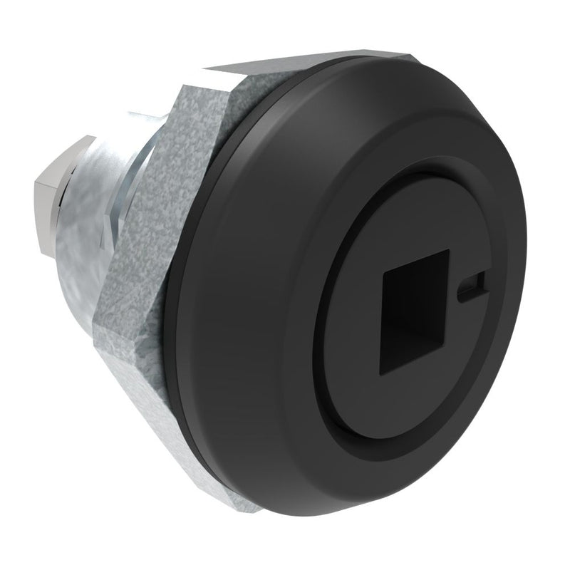 SOUTHCO Quarter-Turn Cam Latch, 6mm Square Recess, Without Cam, Sealed, Zinc Alloy, Powder Coat, Black [E5-6-245-UU1]