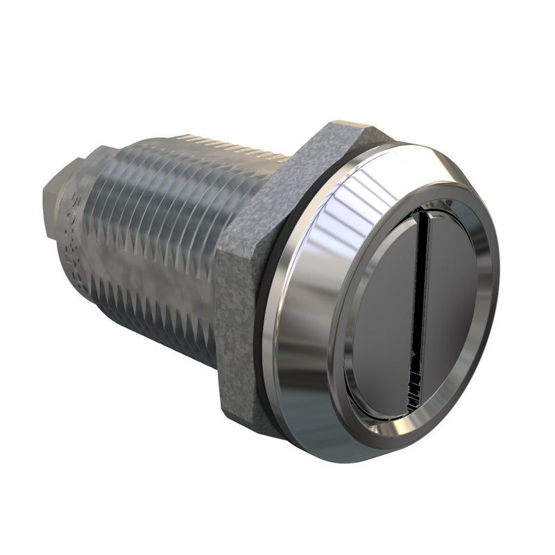 SOUTHCO Quarter-Turn Cam Latch, Slotted Recess, Without Cam, Sealed, Zinc Alloy, Chrome Plated, Bright [E5-6A-002-UU1]