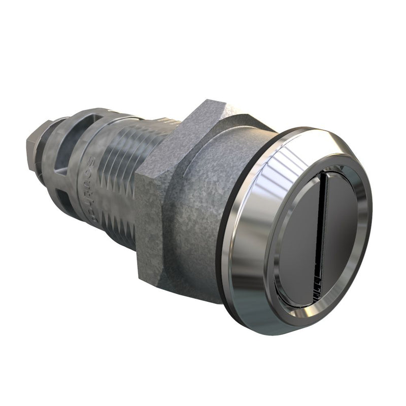 SOUTHCO Quarter-Turn Cam Latch, Slotted Recess, Without Cam, Sealed, Zinc Alloy, Chrome Plated, Bright [E5-6A-002-UU3]