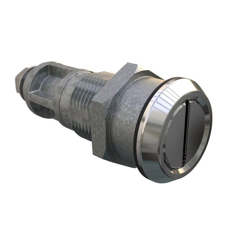 SOUTHCO Quarter-Turn Cam Latch, Slotted Recess, Without Cam, Sealed, Zinc Alloy, Chrome Plated, Bright [E5-6A-002-UU4]