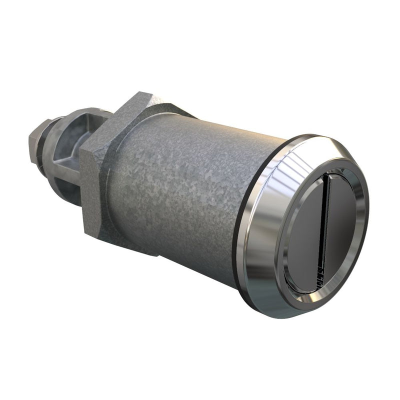SOUTHCO Quarter-Turn Cam Latch, Slotted Recess, Without Cam, Sealed, Zinc Alloy, Chrome Plated, Bright [E5-6A-002-UU5]