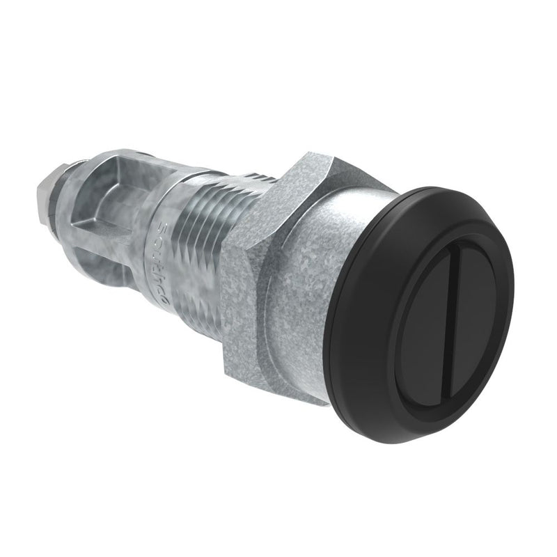 SOUTHCO Quarter-Turn Cam Latch, Slotted Recess, Without Cam, Sealed, Zinc Alloy, Powder Coat, Black [E5-6A-005-UU4]