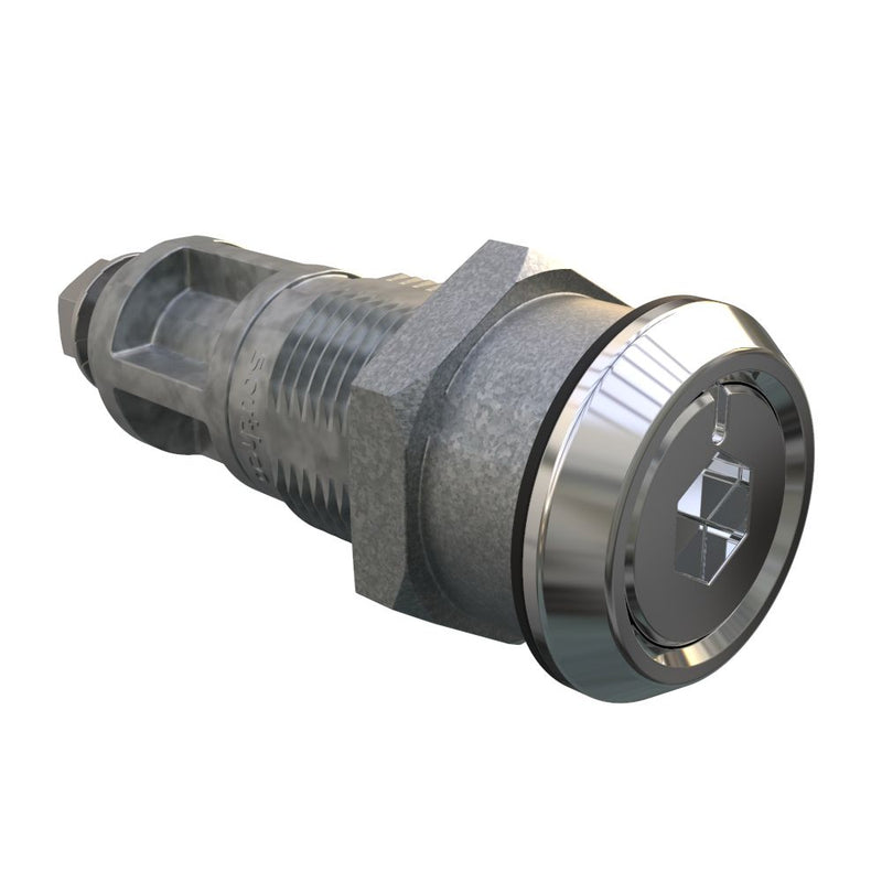 SOUTHCO Quarter-Turn Cam Latch, 8mm Hex Recess, Without Cam, Sealed, Zinc Alloy, Chrome Plated, Bright [E5-6A-012-UU4]