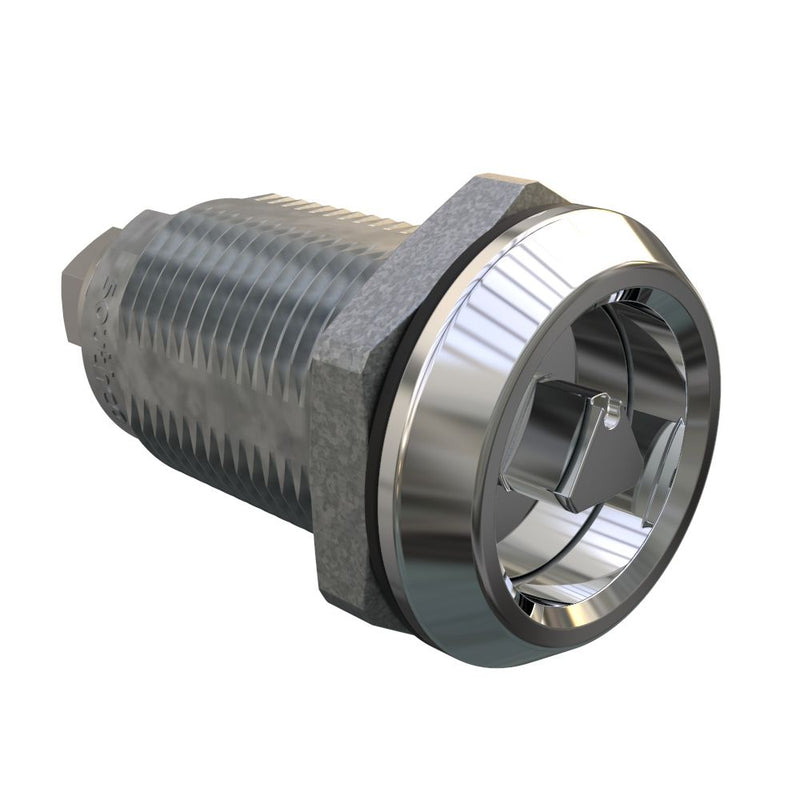 SOUTHCO Quarter-Turn Cam Latch, 7mm Triangle, Without Cam, Sealed, Zinc Alloy, Chrome Plated, Bright [E5-6A-022-UU1]