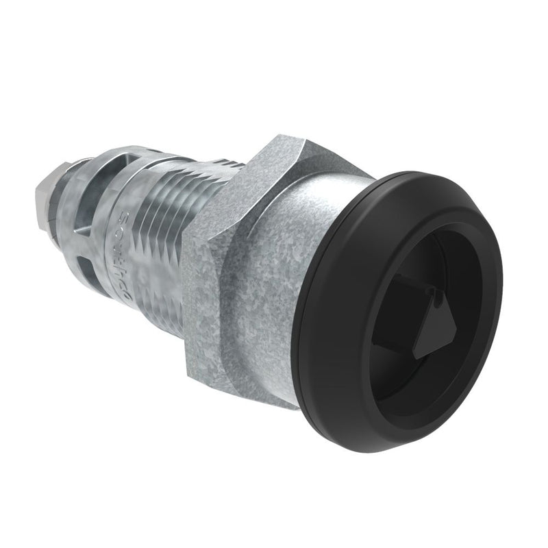 SOUTHCO Quarter-Turn Cam Latch, 7mm Triangle, Without Cam, Sealed, Zinc Alloy, Powder Coat, Black [E5-6A-025-UU3]