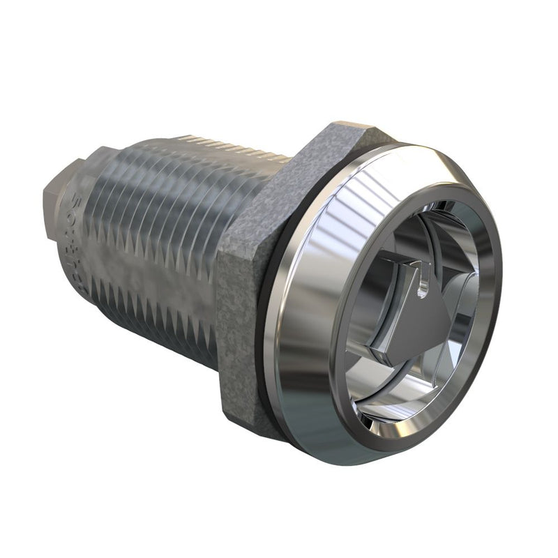 SOUTHCO Quarter-Turn Cam Latch, 8mm Triangle, Without Cam, Sealed, Zinc Alloy, Chrome Plated, Bright [E5-6A-032-UU1]