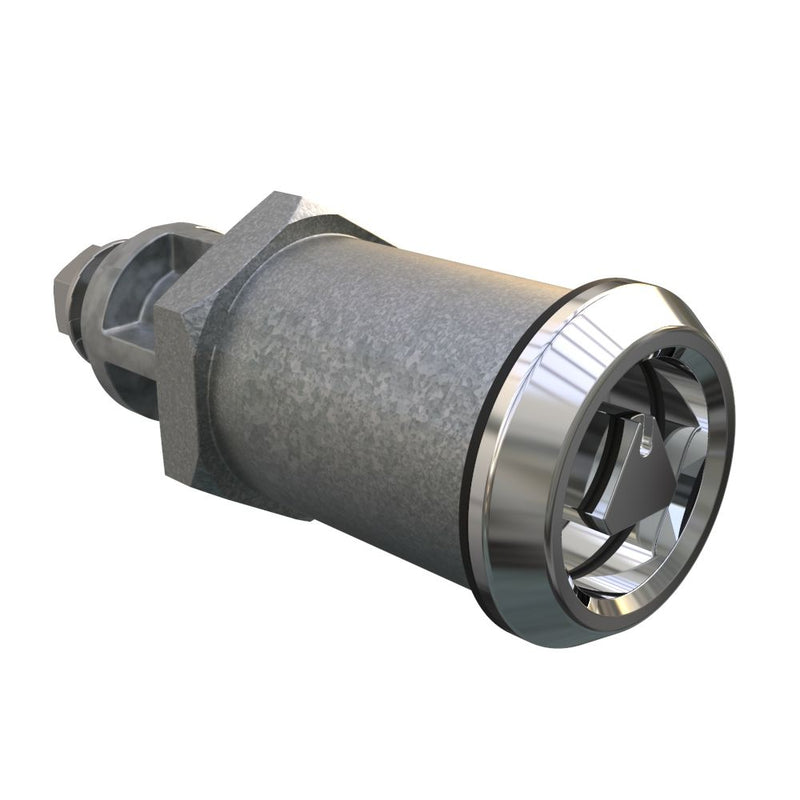 SOUTHCO Quarter-Turn Cam Latch, 8mm Triangle, Without Cam, Sealed, Zinc Alloy, Chrome Plated, Bright [E5-6A-032-UU5]