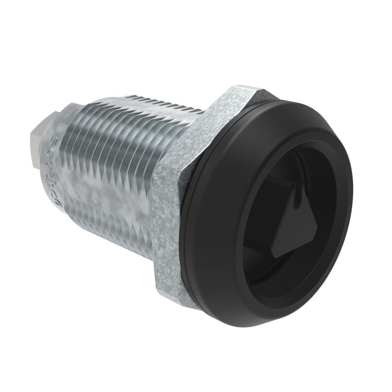 SOUTHCO Quarter-Turn Cam Latch, 8mm Triangle, Without Cam, Sealed, Zinc Alloy, Powder Coat, Black [E5-6A-035-UU1]