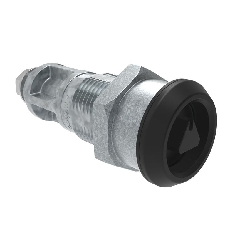SOUTHCO Quarter-Turn Cam Latch, 8mm Triangle, Without Cam, Sealed, Zinc Alloy, Powder Coat, Black [E5-6A-035-UU4]