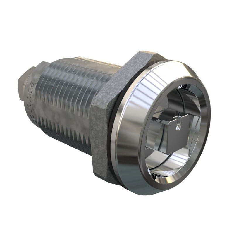 SOUTHCO Quarter-Turn Cam Latch, 7mm Square, Without Cam, Sealed, Zinc Alloy, Chrome Plated, Bright [E5-6A-042-UU1]