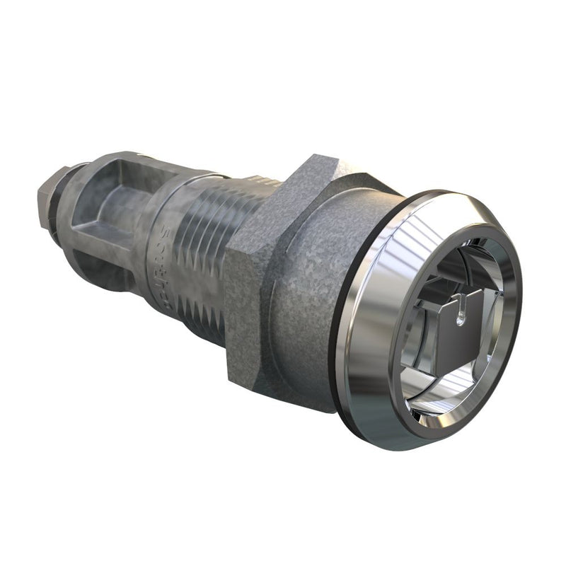 SOUTHCO Quarter-Turn Cam Latch, 8mm Square, Without Cam, Sealed, Zinc Alloy, Chrome Plated, Bright [E5-6A-052-UU4]
