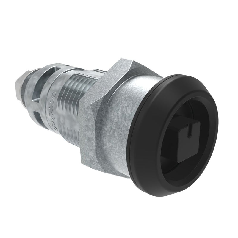 SOUTHCO Quarter-Turn Cam Latch, 8mm Square, Without Cam, Sealed, Zinc Alloy, Powder Coat, Black [E5-6A-055-UU3]