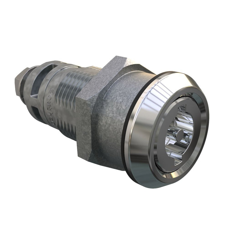 SOUTHCO Quarter-Turn Cam Latch, 3mm Double Bit, Without Cam, Sealed, Zinc Alloy, Chrome Plated, Bright [E5-6A-062-UU3]