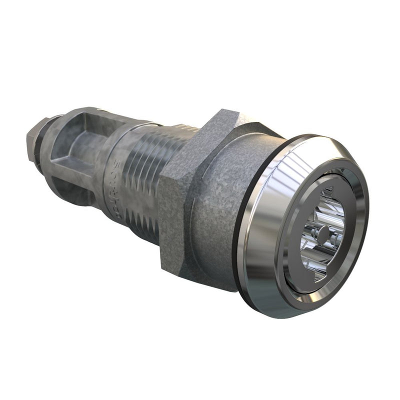 SOUTHCO Quarter-Turn Cam Latch, 3mm Double Bit, Without Cam, Sealed, Zinc Alloy, Chrome Plated, Bright [E5-6A-062-UU4]