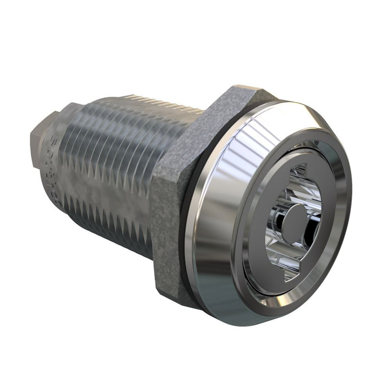 SOUTHCO Quarter-Turn Cam Latch, 5mm Double Bit, Without Cam, Sealed, Zinc Alloy, Chrome Plated, Bright [E5-6A-072-UU1]