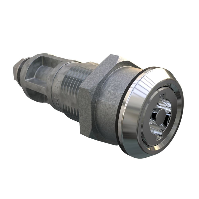 SOUTHCO Quarter-Turn Cam Latch, 5mm Double Bit, Without Cam, Sealed, Zinc Alloy, Chrome Plated, Bright [E5-6A-072-UU4]