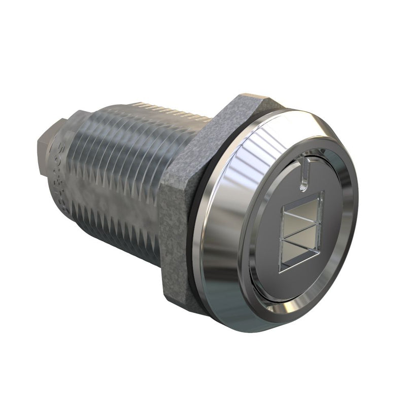 SOUTHCO Quarter-Turn Cam Latch, 8mm Square Recess, Without Cam, Sealed, Zinc Alloy, Chrome Plated, Bright [E5-6A-082-UU1]