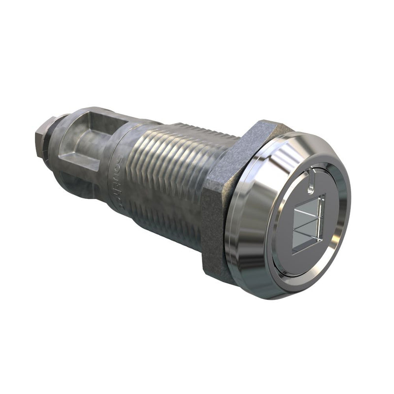 SOUTHCO Quarter-Turn Cam Latch, 8mm Square Recess, Without Cam, Sealed, Zinc Alloy, Chrome Plated, Bright [E5-6A-082-UU2]