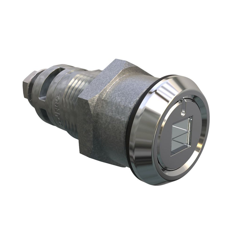 SOUTHCO Quarter-Turn Cam Latch, 8mm Square Recess, Without Cam, Sealed, Zinc Alloy, Chrome Plated, Bright [E5-6A-082-UU3]